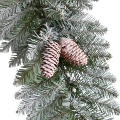 3ft. White LED Lights Geometric Diamond Christmas Frosted Wreath With Pinecones 15 3ft. White LED Lights Geometric Diamond Christmas Frosted Wreath With Pinecones -Northlight Shop D479003S 5