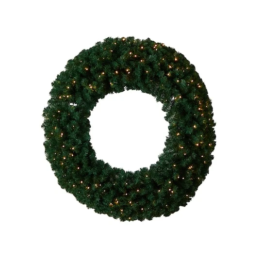 48" White LED Lights Artificial Christmas Wreath 1 48" White LED Lights Artificial Christmas Wreath