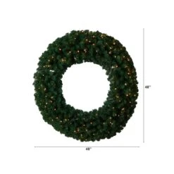 48" White LED Lights Artificial Christmas Wreath 10 48" White LED Lights Artificial Christmas Wreath -Northlight Shop D479010S 2
