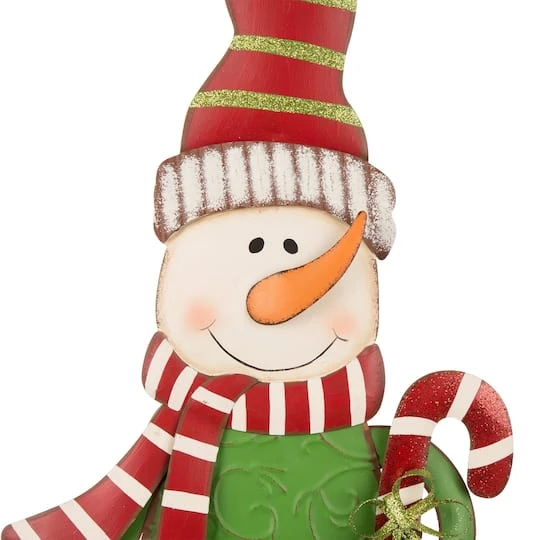 Glitzhome® 3ft. Metal Snowman & Santa Yard Stake Set 7 Glitzhome® 3ft. Metal Snowman & Santa Yard Stake Set - Image 7