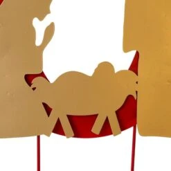 Glitzhome® 2.5ft. LED Metal Hope Yard Stake Set With Timer -Northlight Shop D479450S 7