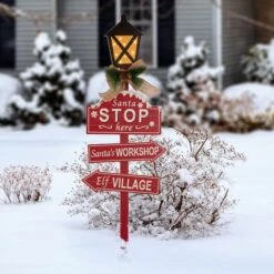 Glitzhome® 3.5ft. LED Christmas Yard Stake With Timer 11 Glitzhome® 3.5ft. LED Christmas Yard Stake With Timer -Northlight Shop D479451S 2