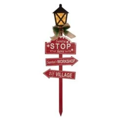Glitzhome® 3.5ft. LED Christmas Yard Stake With Timer 12 Glitzhome® 3.5ft. LED Christmas Yard Stake With Timer -Northlight Shop D479451S 3