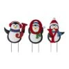 Glitzhome® 3.5ft. Metal Joy Penguin Yard Stake Set