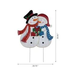 Glitzhome® 2.5ft. Metal Lovely Snowman Yard Stake -Northlight Shop D479455S 5