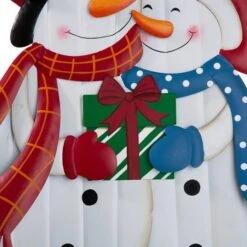 Glitzhome® 2.5ft. Metal Lovely Snowman Yard Stake -Northlight Shop D479455S 7