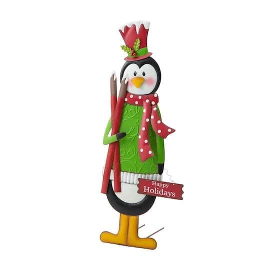 Glitzhome® 3.5ft. Metal Penguin Yard Stake 5 Glitzhome® 3.5ft. Metal Penguin Yard Stake - Image 5
