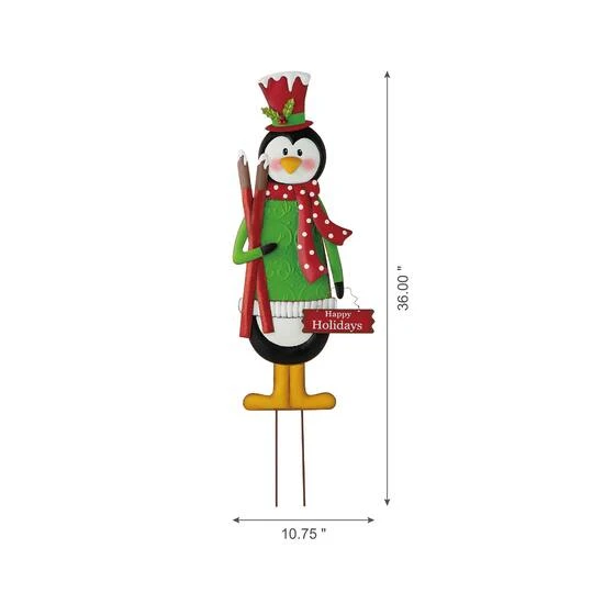 Glitzhome® 3.5ft. Metal Penguin Yard Stake 7 Glitzhome® 3.5ft. Metal Penguin Yard Stake - Image 7