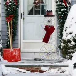 Glitzhome® 34" Lighted LED Metal Snowman Porch Décor -Northlight Shop D479464S 3