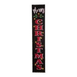Glitzhome® 3.5ft. LED Black Christmas Porch Sign With Timer