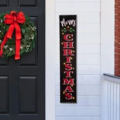 Glitzhome® 3.5ft. LED Black Christmas Porch Sign With Timer -Northlight Shop D479465S 2