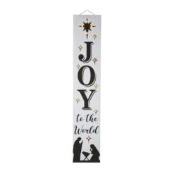 Glitzhome® 42" Lighted Wooden Nativity Porch Sign With Timer