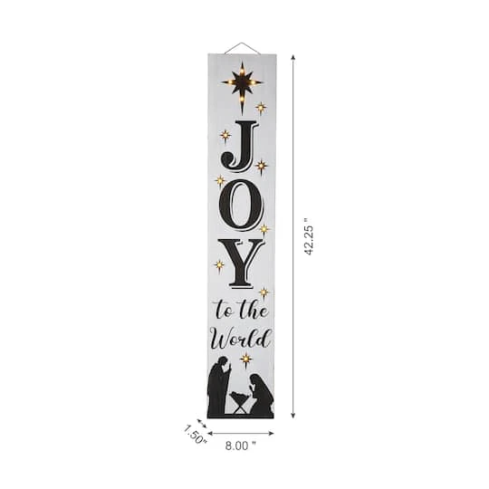 Glitzhome® 42" Lighted Wooden Nativity Porch Sign With Timer 6 Glitzhome® 42" Lighted Wooden Nativity Porch Sign With Timer - Image 6
