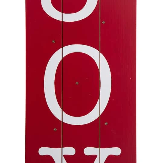 Glitzhome® 40" Lighted Wooden Sleigh JOY Porch Sign With Timer 9 Glitzhome® 40" Lighted Wooden Sleigh JOY Porch Sign With Timer - Image 9