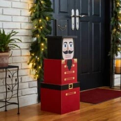 Glitzhome® 36" Wooden Block Nutcracker Porch Décor -Northlight Shop D479475S 3