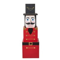 Glitzhome® 36" Wooden Block Nutcracker Porch Décor -Northlight Shop D479475S 5
