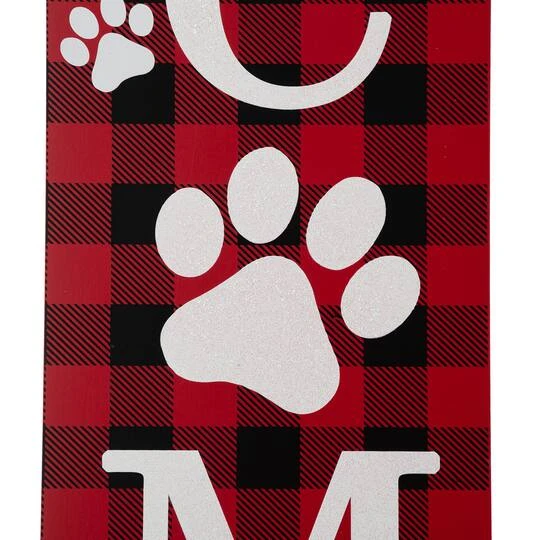 Glitzhome® 42" Plaid Pet "WELCOME" Wooden Porch Sign 7 Glitzhome® 42" Plaid Pet "WELCOME" Wooden Porch Sign - Image 7