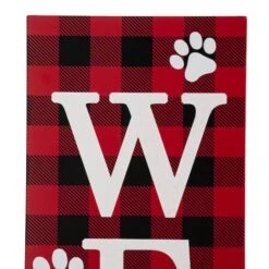 Glitzhome® 42" Plaid Pet "WELCOME" Wooden Porch Sign 16 Glitzhome® 42" Plaid Pet "WELCOME" Wooden Porch Sign -Northlight Shop D479477S 7