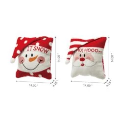 Glitzhome® Hooked 3D Santa & Snowman Throw Pillow Set 15 Glitzhome® Hooked 3D Santa & Snowman Throw Pillow Set -Northlight Shop D479533S 6