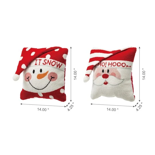Glitzhome® Hooked 3D Santa & Snowman Throw Pillow Set 7 Glitzhome® Hooked 3D Santa & Snowman Throw Pillow Set - Image 7