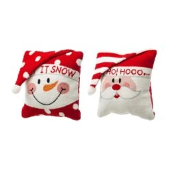 Glitzhome® Hooked 3D Santa & Snowman Throw Pillow Set 16 Glitzhome® Hooked 3D Santa & Snowman Throw Pillow Set -Northlight Shop D479533S 7