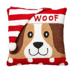Glitzhome® Hooked 3D Woof Throw Pillow