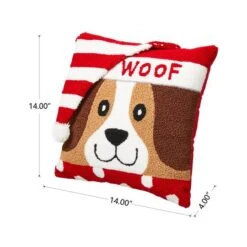 Glitzhome® Hooked 3D Woof Throw Pillow -Northlight Shop D479537S 4