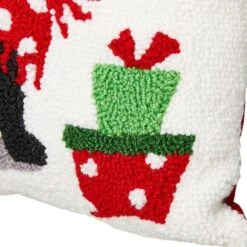 Glitzhome® Hooked Christmas Cat Throw Pillow -Northlight Shop D479540S 6