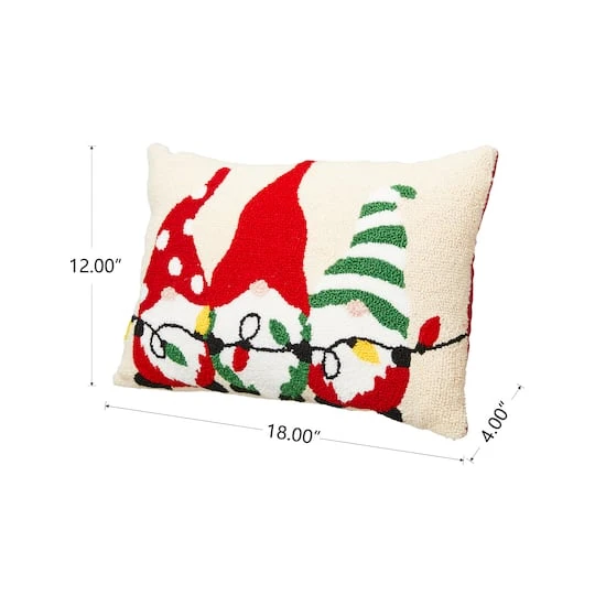 Glitzhome® Hooked Christmas Gnomes Throw Pillow 5 Glitzhome® Hooked Christmas Gnomes Throw Pillow - Image 5
