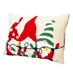 Glitzhome® Hooked Christmas Gnomes Throw Pillow 14 Glitzhome® Hooked Christmas Gnomes Throw Pillow -Northlight Shop D479542S 5