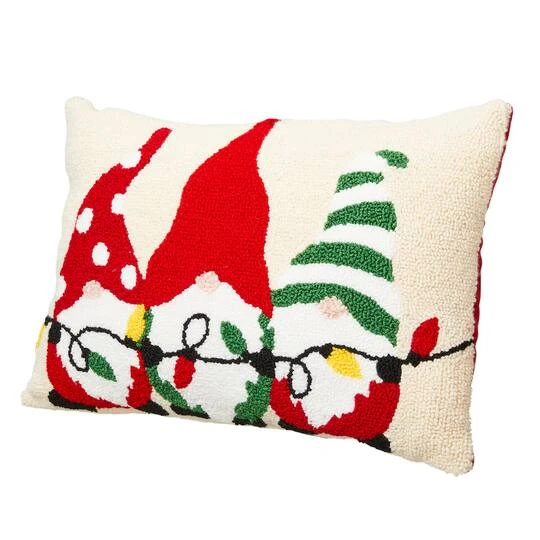 Glitzhome® Hooked Christmas Gnomes Throw Pillow 6 Glitzhome® Hooked Christmas Gnomes Throw Pillow - Image 6