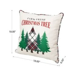 Glitzhome® Farm Fresh Heavy Cotton Christmas Tree Throw Pillow -Northlight Shop D479543S 4