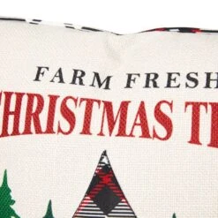 Glitzhome® Farm Fresh Heavy Cotton Christmas Tree Throw Pillow -Northlight Shop D479543S 5