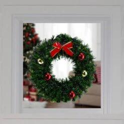 Northlight 17" Green Tinsel Artificial Christmas Wreath With Bow -Northlight Shop D491022S 2