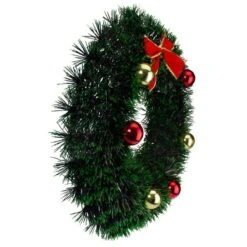 Northlight 17" Green Tinsel Artificial Christmas Wreath With Bow -Northlight Shop D491022S 4