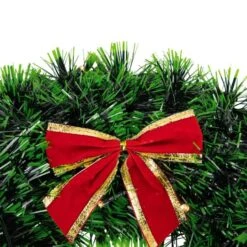 Northlight 17" Pre-Lit LED Green Tinsel Artificial Wreath With Bow -Northlight Shop D491024S 14