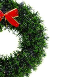 Northlight 17" Pre-Lit LED Green Tinsel Artificial Wreath With Bow -Northlight Shop D491024S 15