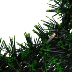 Northlight 17" Pre-Lit LED Green Tinsel Artificial Wreath With Bow -Northlight Shop D491024S 5