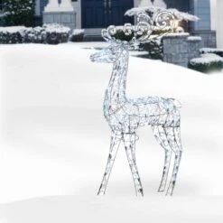 4ft. Crystal Bead Deer With LED Lights 8 4ft. Crystal Bead Deer With LED Lights -Northlight Shop D491225S 2