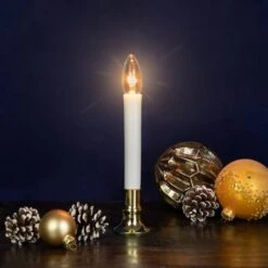 Northlight 9" White & Gold Christmas Candle Lamp With Timer -Northlight Shop D491439S 12