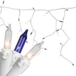 Northlight 150ct. Blue & Clear Mini Icicle Christmas String Lights Set 7 Northlight 150ct. Blue & Clear Mini Icicle Christmas String Lights Set -Northlight Shop D491447S 2