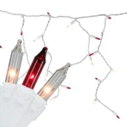 Northlight 50ct. Red & Clear Mini Icicle Christmas String Lights 6 Northlight 50ct. Red & Clear Mini Icicle Christmas String Lights -Northlight Shop D491450S 2