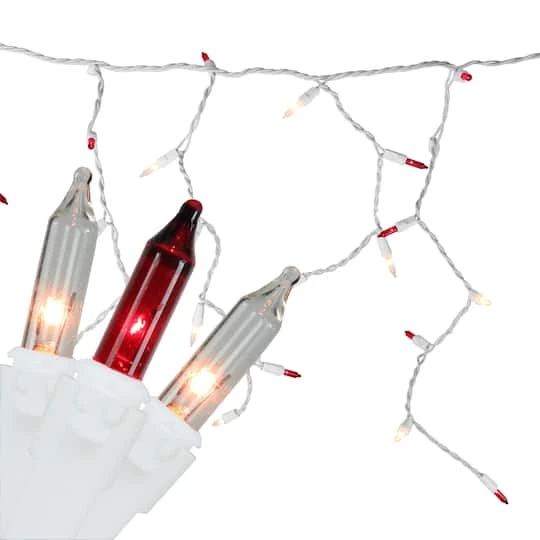 Northlight 50ct. Red & Clear Mini Icicle Christmas String Lights 3 Northlight 50ct. Red & Clear Mini Icicle Christmas String Lights - Image 3