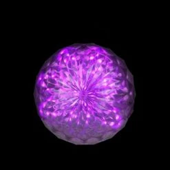 Northlight 6" Purple LED Christmas Crystal Sphere Hanging Outdoor Décor -Northlight Shop D491499S 2