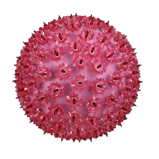 Northlight 10" Coral Pink Lighted Starlight Sphere Ball Christmas Decoration 2 Northlight 10" Coral Pink Lighted Starlight Sphere Ball Christmas Decoration - Image 2