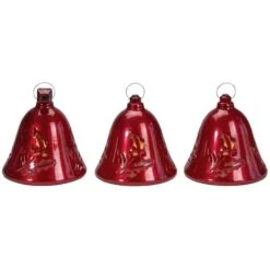 Northlight 6.5" Musical Lighted Red Bells Christmas Décor Set 9 Northlight 6.5" Musical Lighted Red Bells Christmas Décor Set -Northlight Shop D491527S 3