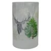 Northlight 10" Winter Deer Flameless Glass Christmas Candle Holder