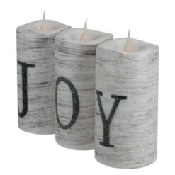 Northlight 6" Battery Operated JOY Christmas LED Flameless Candle Set -Northlight Shop D491540S 2