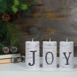 Northlight 6" Battery Operated JOY Christmas LED Flameless Candle Set -Northlight Shop D491540S 5