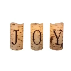 Northlight 6" Battery Operated JOY Christmas LED Flameless Candle Set -Northlight Shop D491540S 6